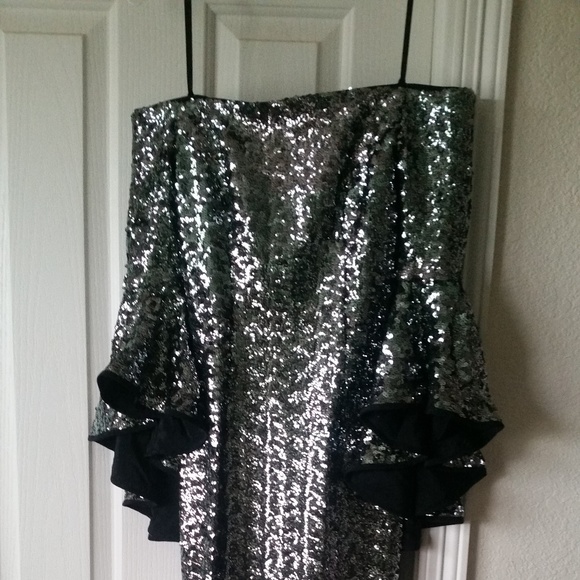 Milly Selena Dress in Sea Glass Sequins - Picture 4 of 4